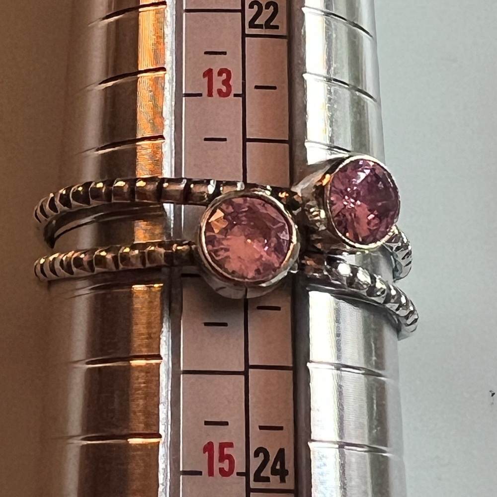 2 Amethyst Stacking Rings - Picture 5 of 5